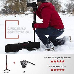 IFOOTAGE Video Monopod Professional 71" Aluminum Telescopic Monopods with Folding Three Feet Support Base Compatible for DSLR Camcorders