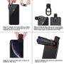 Selvim Phone Camera Lens Phone Lens Kit 4 in 1, 22X Telephoto Lens, 235° Fisheye Lens, 0.62X Wide Angle Lens, 25X Macro Lens, Compatible with iPhone 10 8 7 6 6s Plus X XS XR Samsung - Black