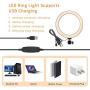 LED Ring Light 10.2" with Tripod Stand & Phone Holder for YouTube Video &Live Streaming,Dimmable Desk Makeup Ring Light for Photography,Mini Desktop LED Lamp with 3 Light Modes & 9 Brightness Level …