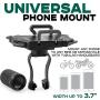 Bike & Motorcycle Phone Mount - for iPhone 11 (Xs, Xr, 8, Plus/Max), Galaxy S20 or Any Cell Phone - Universal Handlebar Holder for ATV, Bicycle and Motorbike. +100 to Safeness & Comfort