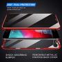 iPhone 7 Plus Case,iPhone 8 Plus Case, ZHIKE Anti-Peep Magnetic Adsorption Case Front and Back Tempered Glass Full Screen Coverage One-Piece Design Flip Privacy Cover (Anti Spy-Clear Red)