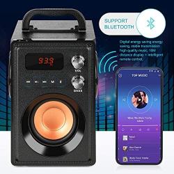 TAMPROAD 20W Portable Bluetooth Speaker with Subwoofer Rich Bass Wireless Stereo Outdoor/Indoor Speakers Support Remote Control FM Radio TF Card LCD Display for Home Party Smartphone Computer PC