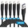 5 Pack iPhone Charger Cable 10 Foot, Black 10 ft Long iPhone Charger/ 10 Feet Fast Charger Lightning Cable with iPhone 11/ Xs max/xr/x/8/8 Plus/7/7 Plus/6/6s Plus/5s/5 5 Pack iPhone Charger Cable 10 Foot, Black 10 ft Long iPhone Charger/ 10 Feet Fast Charger Lightning Cable with iPhone 11/ Xs max/xr/x/8/8 Plus/7/7 Plus/6/6s Plus/5s/5