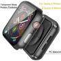 Misxi Black Hard Case Compatible with Apple Watch Series 5 Series 4 44mm with Screen Protector, Hard PC Case Slim Tempered Glass Screen Protector Overall Protective Cover for iwatch Series 5/4