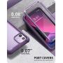 i-Blason Ares Case for iPhone 11 6.1 inch (2019 Release), Dual Layer Rugged Clear Bumper Case with Built-in Screen Protector (Purple)