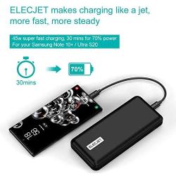 ELECJET PowerPie 20000mAh Power Bank, for Samsung Galaxy Note10+/S20 Ultra, Support 45W Fast Charging, USB-C PD 3.0 Portable Battery Pack, for Dell XPS, MacBook Pro/Air, iPad Pro, iPhone