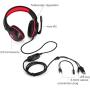 Butfulake Gaming Headset for Xbox One PS4 PlayStation 4 Nintendo Switch PC Smartphone, 3.5mm Stereo Gaming Sound Over-Ear Headphones Noise Cancelling with Mic and LED Light, Red