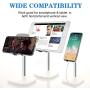 Cell Phone Stand,Adjustable Cell Phone Stand Holder and Desktop Stand Compatible for All Android All iPhone Samsung Phone Tablet Smartphone Stand Convenient Charging (White)