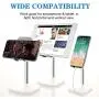 Cell Phone Stand,Adjustable Cell Phone Stand Holder and Desktop Stand Compatible for All Android All iPhone Samsung Phone Tablet Smartphone Stand Convenient Charging (White) Cell Phone Stand,Adjustable Cell Phone Stand Holder and Desktop Stand Compatible for All Android All iPhone Samsung Phone Tablet Smartphone Stand Convenient Charging (White)