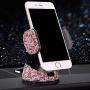 eing Bling Crystal Car Phone Mount with One More Air Vent Base,Universal Cell Phone Holder for Dashboard,Windshield and Air Vent,Pink
