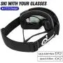 Odoland Magnetic Interchangeable Ski Goggles with 2 Lens, Large Spherical Frameless Snow Goggles for Men & Women, OTG and UV400 Protection Odoland Magnetic Interchangeable Ski Goggles with 2 Lens, Large Spherical Frameless Snow Goggles for Men & Women, OTG and UV400 Protection