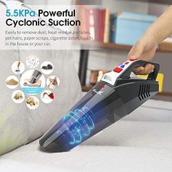 Handheld Vacuum, TowerTop Hand Vacuum Cordless Portable Vacuum Cleaner with Li-ion Battery Rechargeable Quick Charge Tech, 2 LED Light Wet Dry Car Vacuum for Home and Car Cleaning