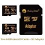Amplim 2-Pack 64GB Micro SD Card Plus Adapter Pack 2X MicroSD SDXC Card 100MB/s V30 A1 U3 C10 UHS-I 4K Video MicroSDXC Memory Card Nintendo GoPro Camera Galaxy LG Moto Canon Nikon DJI Fire Dashcam