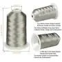 Simthread 42 Options Various Assorted Color Packs of Polyester Embroidery Machine Thread Huge Spool 5000M for All Embroidery Machines (Black White Gold Silver)