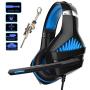 Pro Gaming Headset for PC PS4 Xbox One Surround Sound Over-Ear Headphones with Mic LED Light Bass Surround Soft Memory Earmuffs for Computer Laptop Switch Games Kid’s Boy’s Teen’s Gifts