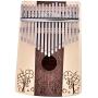 17 Key Kalimba Thumb Piano, Four-leaf Clover Pattern Finger Piano 17 Tone Musical Instrument Toy with Tuning Tool Sticker Storage Bag