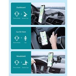 VICSEED Car Phone Mount, [Thick Case & Big Phones Friendly] Long Arm Suction Cup Phone Holder for Car Dashboard Windshield Air Vent Hands Free Clip Cell Phone Holder Compatible with All Mobile Phones