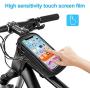 Bike Phone Front Frame Bag - Waterproof Bicycle Top Tube Cycling Phone Mount Pack with Touch Screen Sun Visor Large Capacity Phone Case for Cellphone Below 6.5’’ iPhone 7 8 Plus xs max