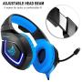 Gaming Headset with Mic for PS4,PC,Xbox One, Laptop Sound Clarity Noise Isolation LED Lights Headphone Soft Comfy EarPads with Volume Control Omnidirectional Microphone Gamer for Smartphone,Computer