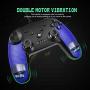 Powtree USB Wired Controller Compatible with Nintendo Switch/PS3/Windows/PC/Android Game Controllers with Gyro Axis Motion Controls Vibration Sense Video Game Accessories - 2 Pack (Blue)
