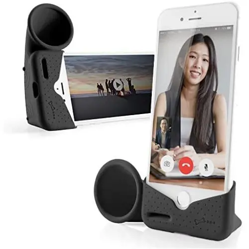 Bone Acoustic Sound Amplifier Phone Stand Audio Dock Portable Speaker Desktop Cradle for iPhone 11 & 11 Pro Max, XR & XS Max, iPhone 8 7 6 6s Plus ONLY Bare Phone, Horn Stand Series - Black (Large) Bone Acoustic Sound Amplifier Phone Stand Audio Dock Portable Speaker Desktop Cradle for iPhone 11 & 11 Pro Max, XR & XS Max, iPhone 8 7 6 6s Plus ONLY Bare Phone, Horn Stand Series - Black (Large)