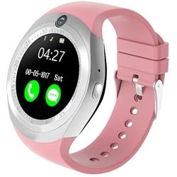 ZEERKEER Smart Watch for Android Phones and iOS Phones Bluetooth Smartwatch with Pedometer/Sleep Monitoring/Smart Reminder/Music Playing/Bluetooth Phone Calling for Men Women(Pink)