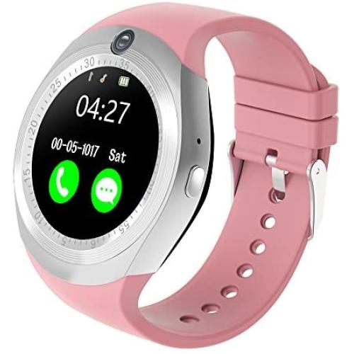 ZEERKEER Smart Watch for Android Phones and iOS Phones Bluetooth Smartwatch with Pedometer/Sleep Monitoring/Smart Reminder/Music Playing/Bluetooth Phone Calling for Men Women(Pink)