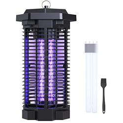 flashvin Bug Zapper Mosquito Zapper Fly Killer with a Replace Bulb, Waterproof Fly Trap Outdoor Indoor Insect Catcher for Home Backyard Patio Garden (Black)