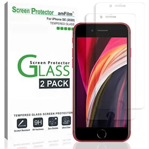 amFilm Glass Screen Protector for iPhone SE 2020, iPhone 8, 7, 6S, 6 (4.7")(2 Pack) Halo Free Tempered Glass Screen Protector (2020) amFilm Glass Screen Protector for iPhone SE 2020, iPhone 8, 7, 6S, 6 (4.7")(2 Pack) Halo Free Tempered Glass Screen Protector (2020)