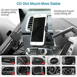 Qi Wireless Charger Car Mount - HMCC CD Slot Phone Holder Silicone Protection 360° Rotatable One-Touch Design Compatible iPhone Xs Max/XS/XR/X/8, Samsung Galaxy S10e/S10+/S10/S9/S9 Plus/S8