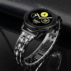 Joyozy Women Girls Stylish Bands Compatible with Samsung Galaxy Watch3(41mm)//Galaxy Watch 42mm/Active(40mm)/Active2(40mm)(44mm)/Garmin Vivoactive 3/3 Music/Garmin Forerunner 245/645 Music, 20mm Quick Release Strap Rhinestones Bracelet for Samsung Gear S4