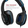 Sentey Gaming Headset Blue Arrow Analog 3.5mm In-line Volume Control & Computer Headset with Microphone Gaming Headphones Headphone Pc, Mac or Laptop, Tablet, Mobile Phones / Headset with Mic Heavy Duty Braided 2 Meters Cable / Leather Padded Ear Pads