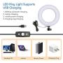6" Ring Light with Tripod Stand for Selfie,Makeup Live Cell Phone Holder,Desktop LED Lamp for YouTube