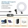 6" Ring Light with Tripod Stand for Selfie,Makeup Live Cell Phone Holder,Desktop LED Lamp for YouTube