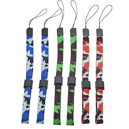 Bonayuanda 6pcs Camouflage Adjustable Hand Wrist Strap Wristlet Wristband with Lock for Wii Remote Controller, Mobile Phone, MP3, Digital Camera