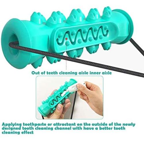 3T6B Pet Molar Bite Toy Suction Cup Dog Toy for Aggressive Chewers, Dog Rope Toys Teeth Cleaning Molar Stick,Blue Double Suction Cup，Used for Tug-of-war,Tooth Cleaning and Behavior Training
