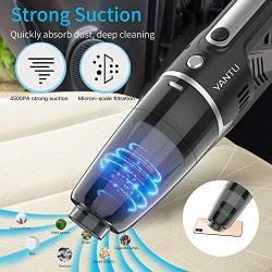 Cordless Handheld Vacuum,YANTU Car Vacuum Cleaner High Power for Quick Car Cleaning,Portable Mini Auto Vacuum Cleaners for Home and Car,DC 12V,4500PA