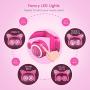 MindKoo Bluetooth Headphones Over-Ear Wireless Headphones Cat Ear Headphones with LED Light Foldable Built-in Microphone and Volume Control for PC Cell Phones Kids Teenager Boys Girls Adults Hot Pink