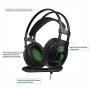 Homedoor SA-801 3.5mm Gaming Headsets with Microphone Over Ear Music Headphones Volume Control Black-green Compatible with PS4 New Xbox One Laptop Tablet PC Mobile Phones