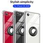 ANSIWEE iPhone SE 2020 Case, iPhone 8 Case, Metal Ring Kickstand Work with Magnetic Car Mount Designed Case Drop Protection Bumper and Clear Hard Back Cases for iPhone SE 2nd 4.7 Inch Crystal Clear