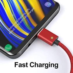 NetDot Gen7 Magnetic Fast Charging Cable Compatible Both Android Smartphone and i-Product(3.3ft/ 3 Pack red)