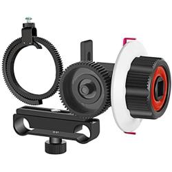 Neewer Follow Focus with Gear Ring Belt for Canon Nikon Sony and Other DSLR Camera Camcorder DV Video Fits 15mm Rod Film Making System,Shoulder Support,Stabilizer,Movie Rig(Red+Black)