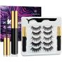 Magnetic Eyelashes with Eyeliner - Magnetic Eyeliner and Magnetic Eyelash Kit - Eyelashes With Natural Look - Comes With Applicator - No Glue Needed