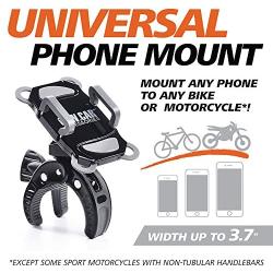 Bike & Motorcycle Phone Mount - for iPhone 11 (Xr, Xs Max, 8 Plus), Galaxy S20 or Any Cell Phone - Universal ATV, Mountain & Road Bicycle Handlebar Holder. +100 to Safeness & Comfort