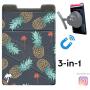 New 3-in-1 Stick On Wallet for Any Phone Case | Unique: Spandex + Mounts to Magnets + Double-Pocket + Finger Strap + RFID Block – Strong 3M Sticky + Magnetic (Pineapple Express, 1 Pack)
