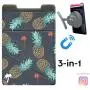 New 3-in-1 Stick On Wallet for Any Phone Case | Unique: Spandex + Mounts to Magnets + Double-Pocket + Finger Strap + RFID Block – Strong 3M Sticky + Magnetic (Pineapple Express, 1 Pack)