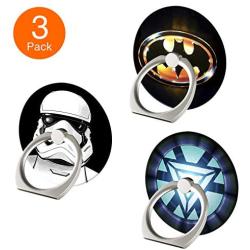 Phone Ring Holder, Superheroes 360°Adjustable Cell Phone Ring Kickstand Finger Grip Holder Mount for iPhone 11 XR XS MAX,Samsung, Smartphone and iPad -3PCAK