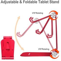 Adjustable Cell Phone Stand,YOSHINE Cell Phone Holder Compatible for iPhone&iPad Desktop Phone Tablet Stand with Anti-Slip Base & Convenient Charging Port Universal Stand for All Smartphones & Tablets