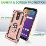 LG Stylo 5 Case, LG Stylo 5 Plus Case, LG Stylo 5V Case with Tempered Glass Screen Protector [2Pack], Jshru Military Grade Protective Phone Case with Ring Car Mount Kickstand For LG Stylo 5X Rose Gold