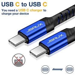 JSAUX USB C to C Cable 60W, 3-Pack [10ft+6.6ft+3.3ft ] Type C Fast Charging Cord Charger Compatible with Samsung Galaxy S20 Ultra Plus S20+ Note 10 10+ A80, Google Pixel 4 3 2 XL iPad Pro 2018 -Blue